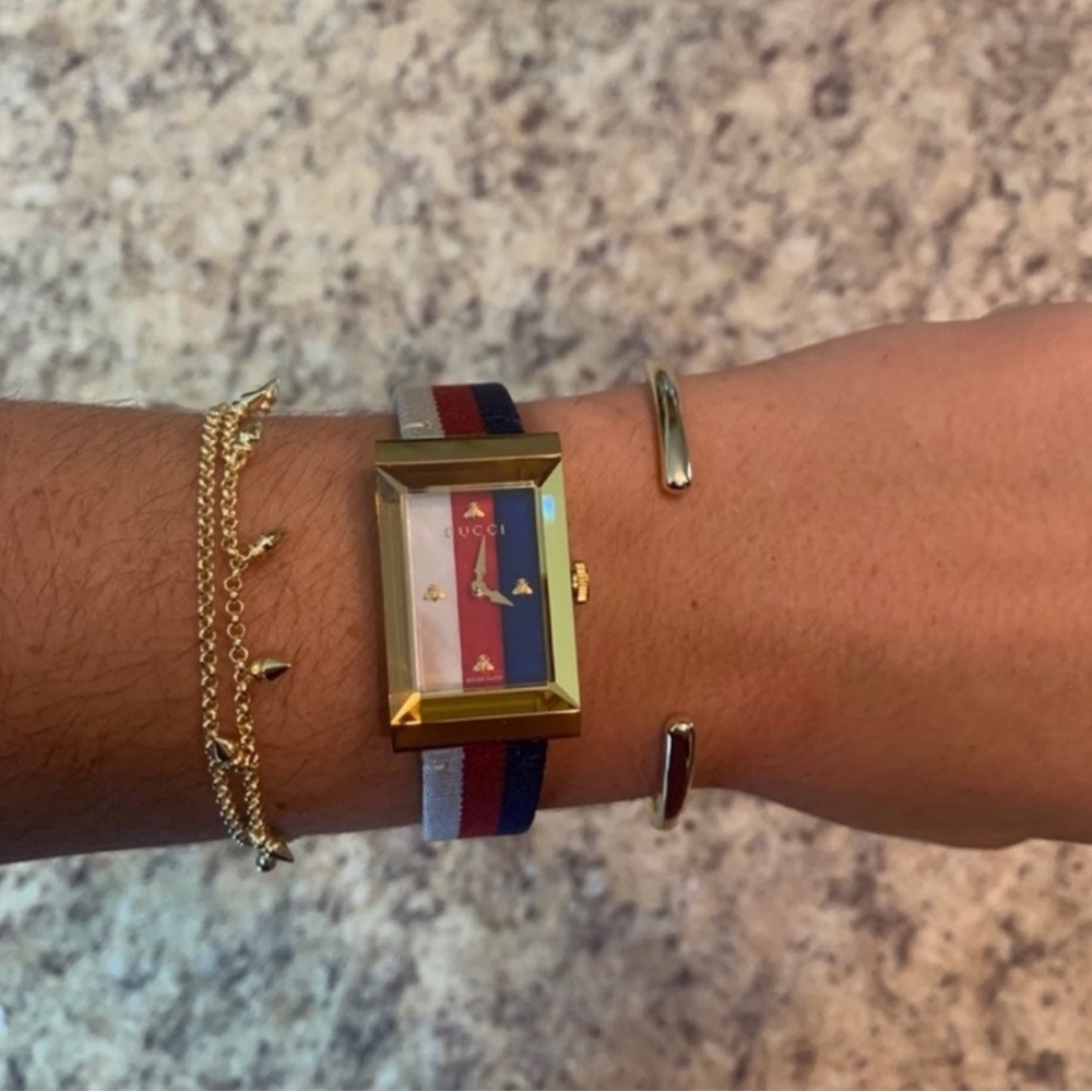 Gucci G- Frame Logo Red White Blue Watch YA147405